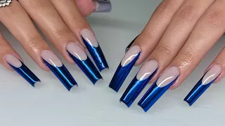 How To Do Chrome Designs On Gel Polish | Gel-X