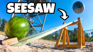 WRECKING BALL Vs. SEESAW from 45m! How High Will the Watermelon Go?