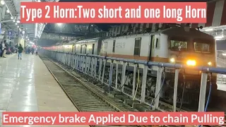 Indian Railways Train Horn System:Chain Pulling in Pune-Nagpur Humsafar Exp(Common Two types horn)