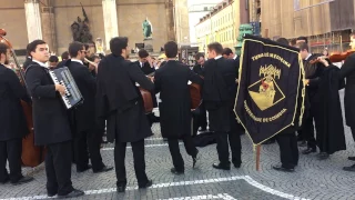 University of Coimbra Tuna de Medicina at the Feldherrnhalle in Munich, Germany August 2016