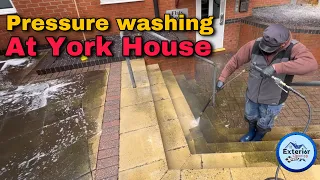 Pressure washing at York House Leicester | Satisfying Video | driveway cleaning