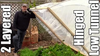 EZ Winter Gardening with 2 Layered Hinged Low Tunnel