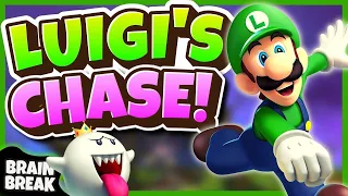 👻 Luigi Chase 👻 Halloween Brain Break | Mario Run | Just Dance | Freeze Dance | Matthew Wood