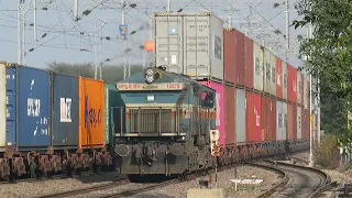 Monstrous Double Stack meets Single Stack Container Train | Indian Railway