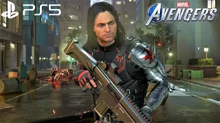 Marvel's Avengers - Winter Soldier Iconic Suit Gameplay 4K 60FPS (PlayStation 5)