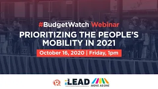 #BudgetWatch webinar: Prioritizing people’s mobility in 2021