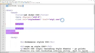 Strony internetowe - dodawanie stylów CSS