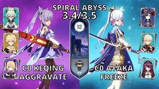 Spiral Abyss 3.5 Keqing Aggravate & Ayaka Freeze F2P