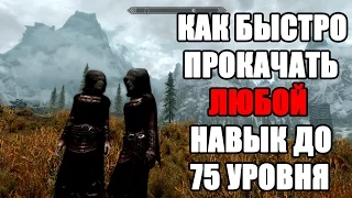 КАК БЫСТРО ПРОКАЧАТЬ ЛЮБОЙ НАВЫК В СКАЙРИМЕ ДО 75 УРОВНЯ!