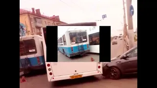 Троллейбус, автобус и легковушка столкнулись в Брянске
