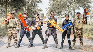 LTT Game Nerf War : Captain Warriors SEAL X Nerf Guns Fight Black Man Terminator Re-export