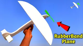 How to make Rubber band propeller plane,Flying plane made of thermocol,helicopter rubberband plane