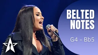 Demi Lovato / Belted Notes in 1 minute (Vocal Range: G4-Bb5)