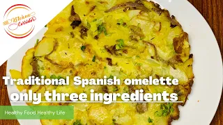 Traditional Spanish omelette with only 3 Ingredients - #shorts #shortsvideo #short #breakfast