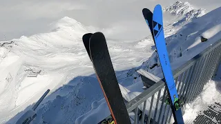 Skiing front side of Mont Gelé in Verbier