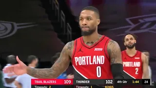 Damian Lilliard 3 consecutive 3’s | Best Defensive Player Luguentz Dort cannot handle Dame Time