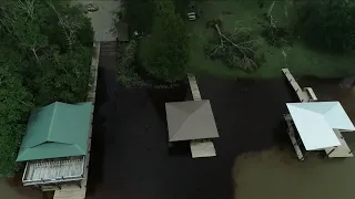 LIVE: Drone footage of Hurricane Sally storm damage Fish River in Baldwin County