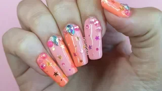 💅Cute Vertical Ombre With Gems & Glitter✨- femketjeNL