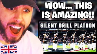 Brit Reacts to US Marine Corps Silent Drill Platoon Halftime Show!