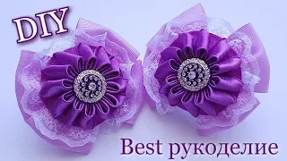 Маленькие бантики с зефиркой / ribbon bows DIY / МК