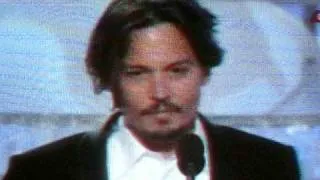 Johnny Depp presenting The Golden Globe 2009