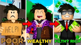 POOR to WEALTHY to FILTHY RICH... A Roblox Brookhaven 🏡RP Movie