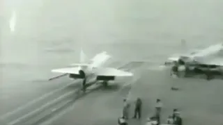 Lieutenant Barry Evans ditching after a failed catapult launch