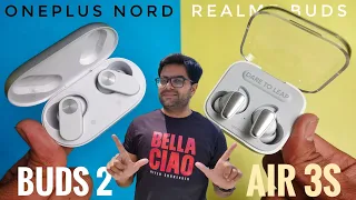 OnePlus Nord Buds 2 VS Realme Buds Air 3S True Wireless Earbuds ⚡⚡ Very close competition 😃😃