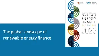 Global Landscape of Renewable Energy Finance 2023 webinar
