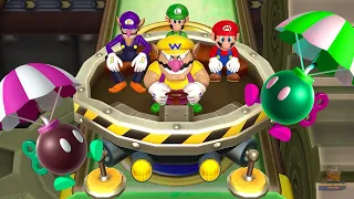 Mario Party 9 | Bob-omb Factory Mario vs Luigi vs Wario vs Waluigi Nintendo Wii Games (Master Cpu)