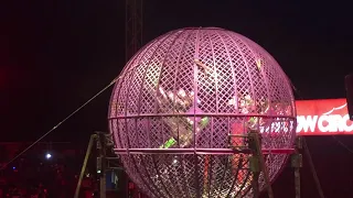 The Great Moscow Circus - Dirt bike riders in a steel cage