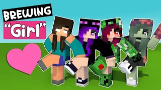 BREWING BEAUTIFUL GIRLS - MONSTER SCHOOL - MINECRAFT ANIMATION