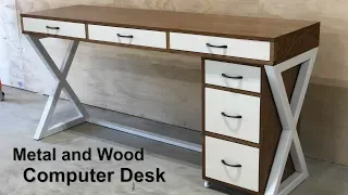 How To Build A Computer Desk - Metal and Wood Desk