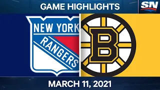 NHL Game Highlights | Rangers vs. Bruins – Mar. 11, 2021