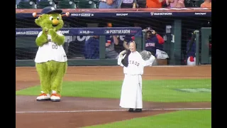 Sister Mary Catherine throws out the 1st pitch...ALCS Game 6...Astros vs. Red Sox...10/22/21