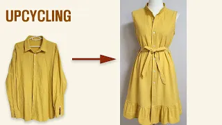 DIY  안입는 셔츠로 쉽게 원피스 만들기 /Upcycling  Shirt/셔츠 리폼/치마/남방/Making easily Dress/skirt/Refashion