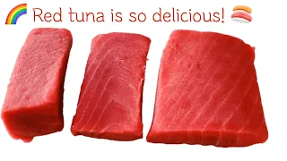 Tuna thawing technique // appropriate temperature, salt content, sliced raw fish, mukbang