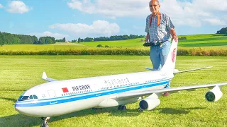 NEW HUGE RC AIRBUS A340-300 AIR CHINA AIRLINER FLIGHT DEMONSTRATION AIRLINERMEETING 2021