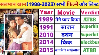 Salman khan(1988-2023) All Movie List |Salman Khan Hit and Flop Movies | Salman Khan Movies