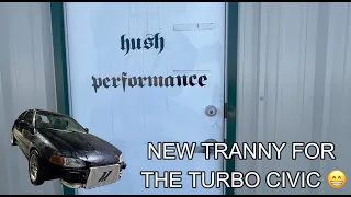 Visited @hush22performance1 to get a new transmission for the turbo civic!!