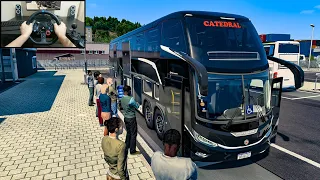 Transporting passengers using the G8 1600LD bus - Euro Truck Simulator 2 | G29 + Shifter
