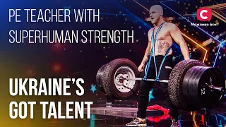 Bearing the weight of 5 men💪: PE teacher with superhuman strength – Ukraine’s Got Talent