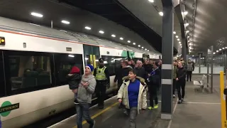 Birmingham fans at London Bridge station. Millwall vs Birmingham City. 28/11/2018