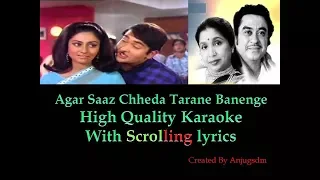 Agar Saaz Chheda Tarane Banenge || Jawani Deewani 1972 ||  Karaoke with scrolling lyrics