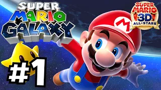 Super Mario Galaxy - Gameplay 100% Walkthrough Part 1 - Good Egg Galaxy!