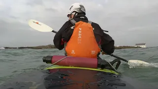 Sea kayaking around Rhoscolyn December 2023 in some nice sea swell