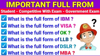 Full Form | Stands for | Abbreviations | Full Form List | Most useful Full Forms | GK | Gk Quiz