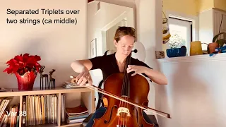 38. Separated Triplets over two strings (ca middle): Sevcik Op.3, Variation 38