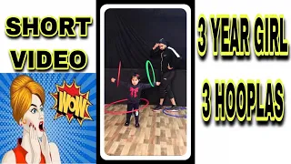 3 Year Girl With 3 Hooplas 😱 | Hula Hoop | #shorts | My Student | @Third Retina Dance Academy