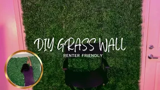 DIY GRASS WALL | Install + Set Up without Staple Gun (Renter Friendly)